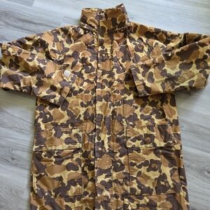 Vtg L.L. Bean‎ Duck Camo Parka Hunting Jacket Tuck Hood Mens Large
